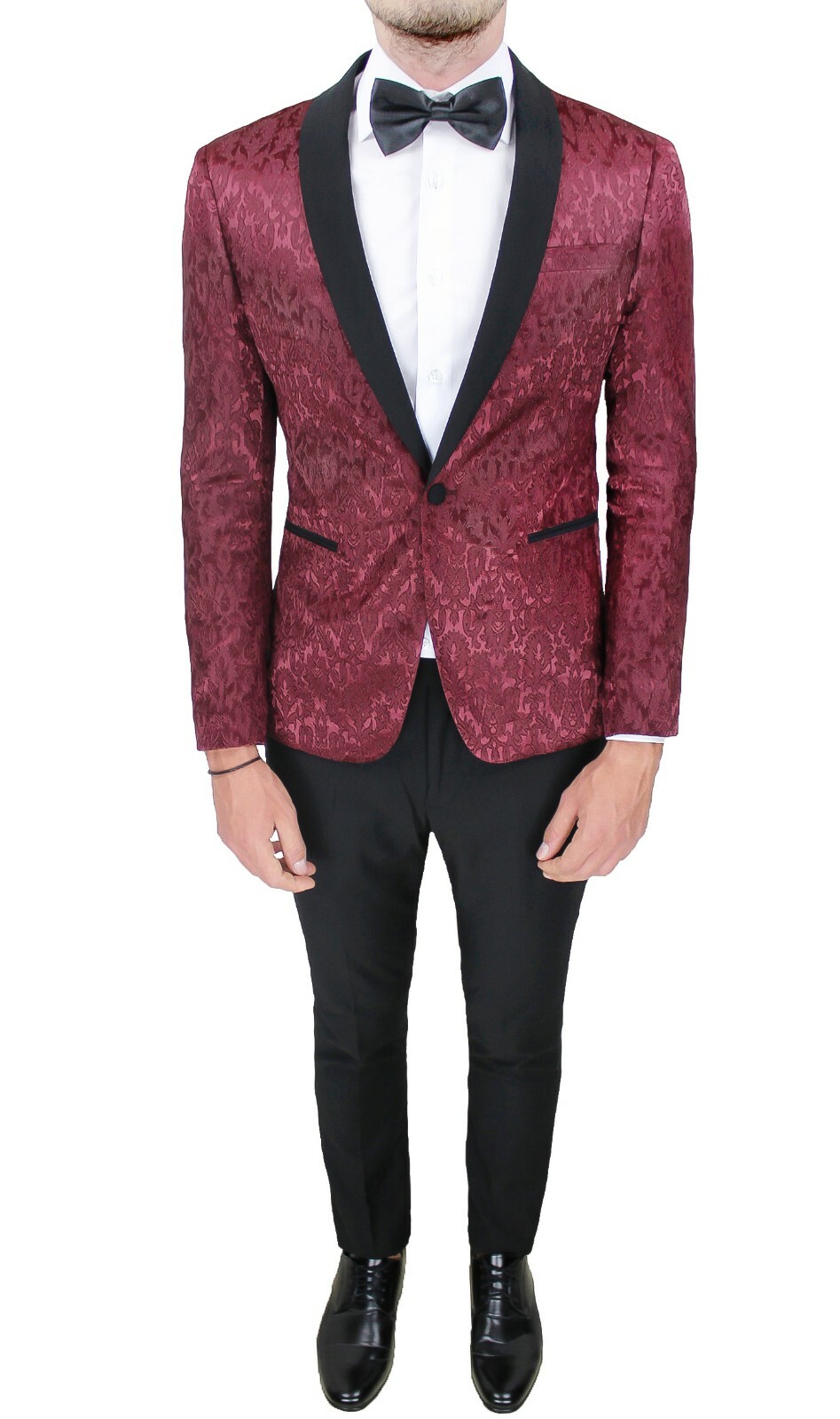 ABITO UOMO DIAMOND RASO BORDEAUX DAMASCO FLOREALE COMPLETO VESTITO CERIMONIA
